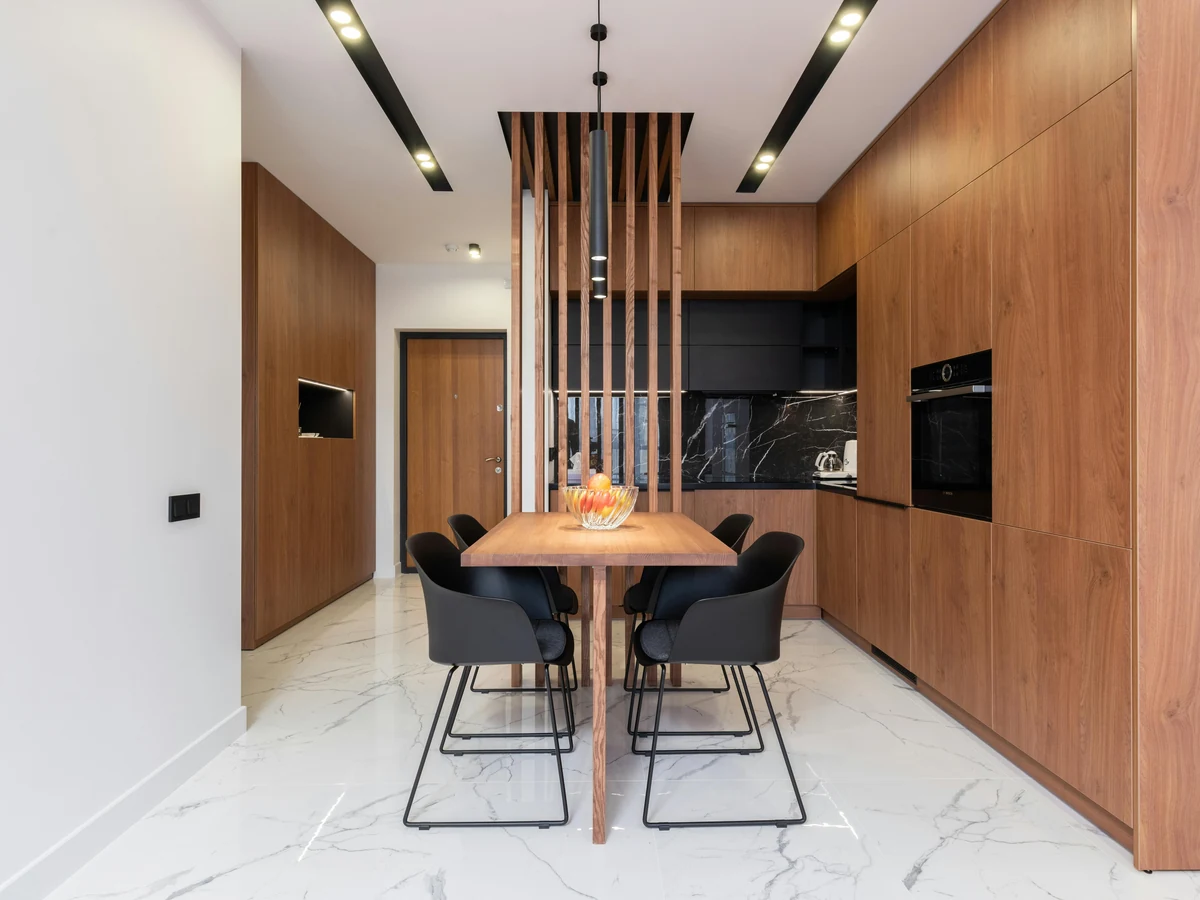 Modern dining room freshly painted by Barnstaple Decorators