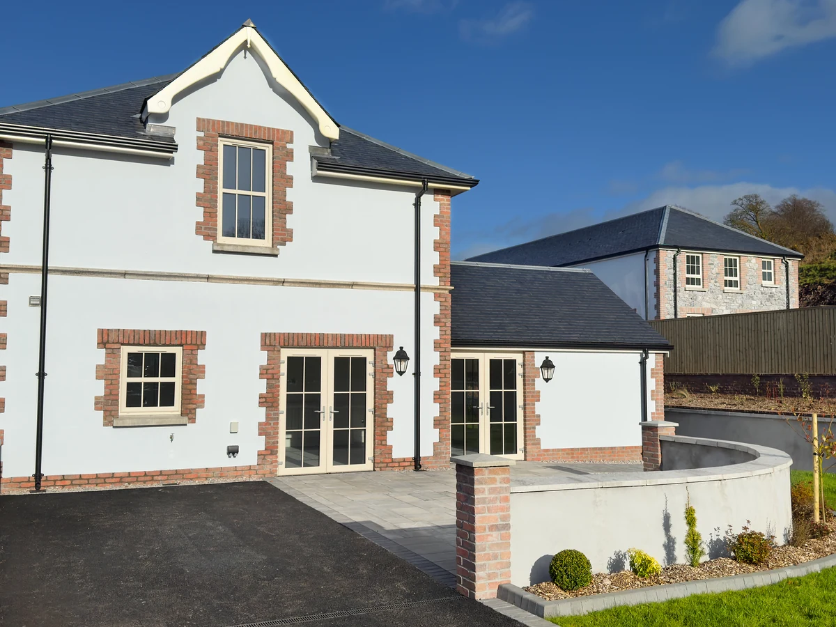 New build white rendered house exterior — render painting Barnstaple North Devon