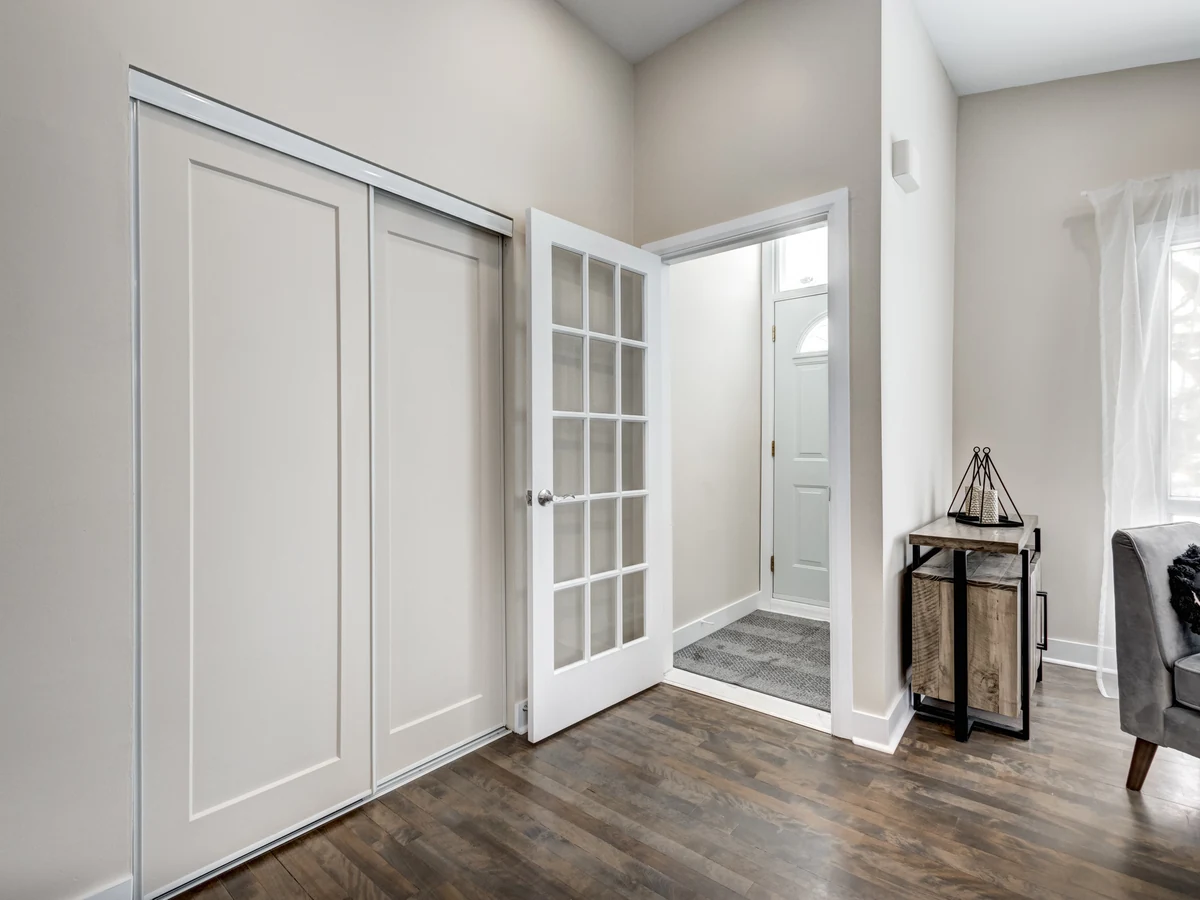 Bright white entryway hallway freshly painted in Barnstaple